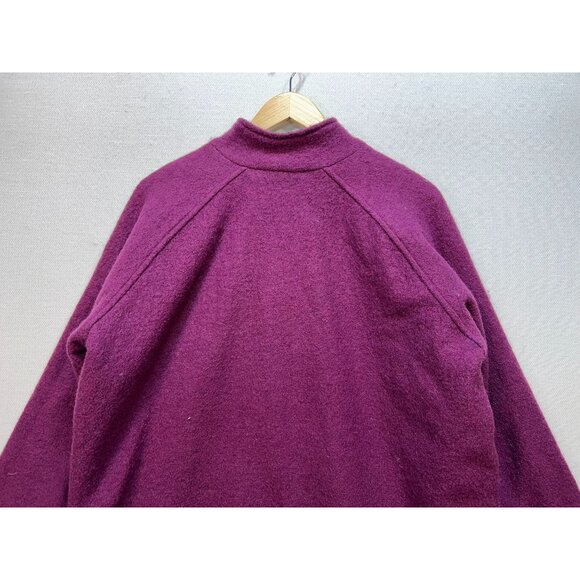 Norm Thompson Women's Button Front Wool Short Coat Long Sleeve Size 1X Fuchsia - Picture 10 of 11